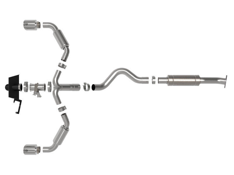 aFe 49-36067-P 23-24 Toyota GR Corolla L3 1.6L (t) Gemini XV 3in to 2-1/2in Cat Back Exhaust w/ Polished Tips