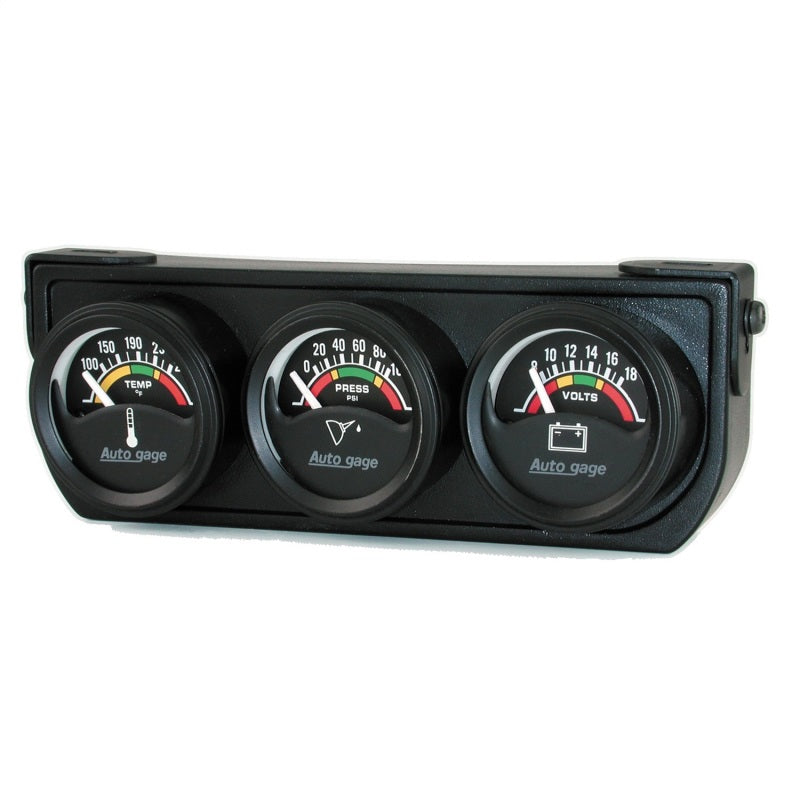 AutoMeter 2391 Autometer AutoGage 1.5in 0-100 PSI Oil Press/ 18 Volt / 280 Deg Water Temp Gauge Console