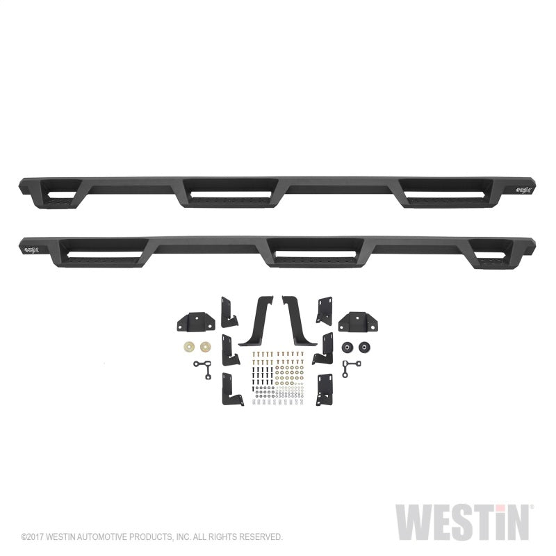 Westin 56-534015 99-16 Ford F-250/350/450/550 CC (6.75ft Bed) HDX Drop Whl to Whl Nerf Step Bars - Text Blk