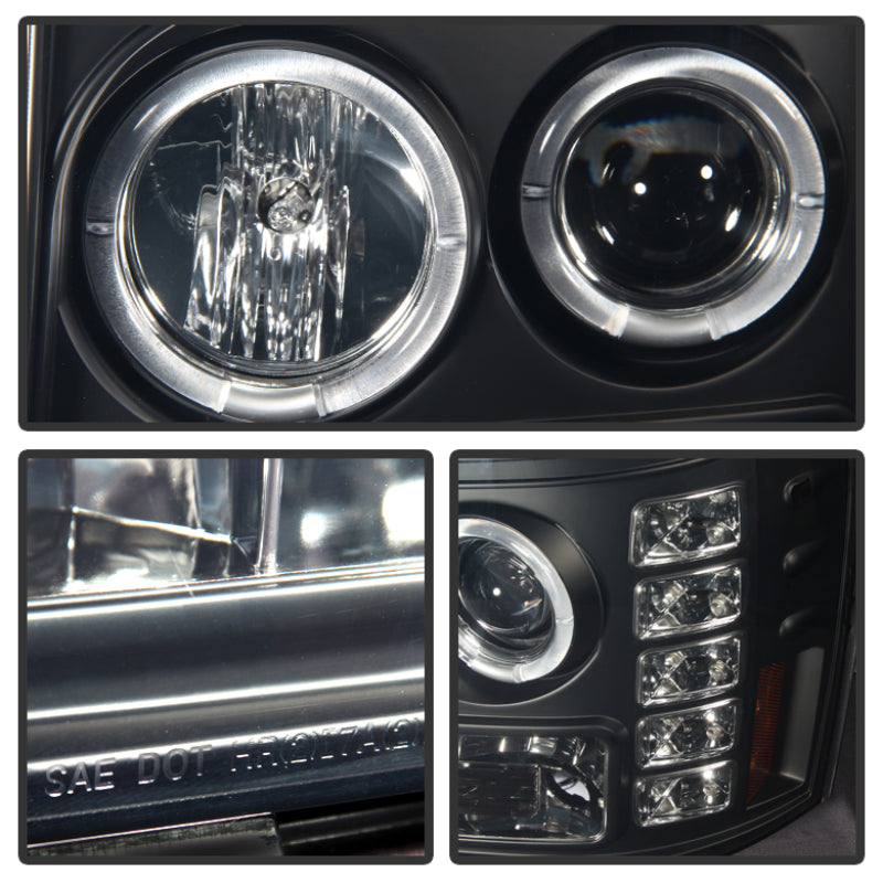 SPYDER 5078506 Spyder GMC Sierra 1500/2500 07-13 Projector Headlights LED Halo- LED Blk Smke PRO-YD-GS07-HL-BSM