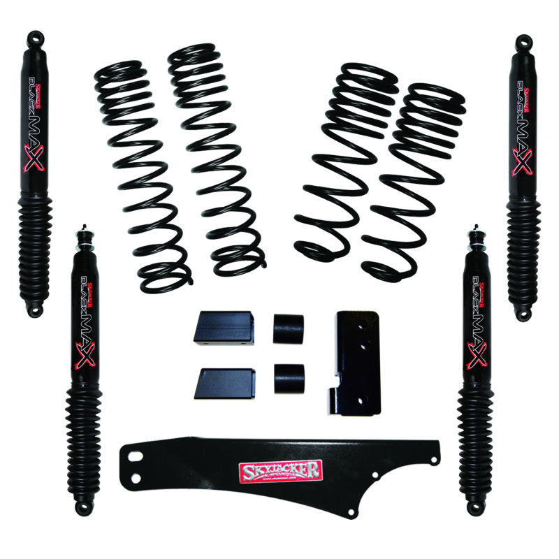 Skyjacker JK25BPBLT 2007-2018 Jeep Wrangler JK 4 Door 4WD Long Travel 2in-2.5in Lift Kit w/Black Max Shocks