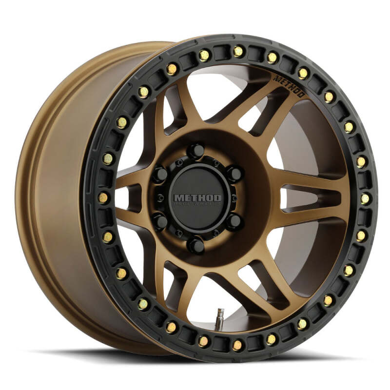 Method Wheels MR10679080944B Method MR106 Beadlock 17x9 -44mm Offset 8x6.5 130.81mm CB Method Bronze w/BH-H36125 Wheel
