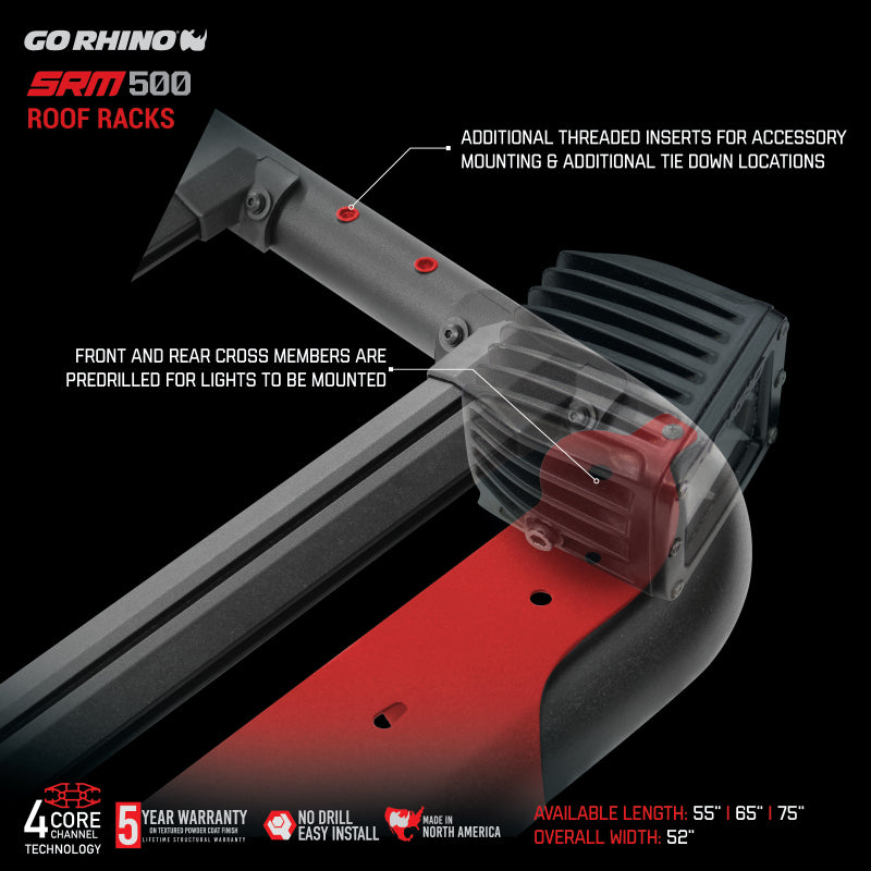 Go Rhino 5935075T SRM 500 Roof Rack - 75in