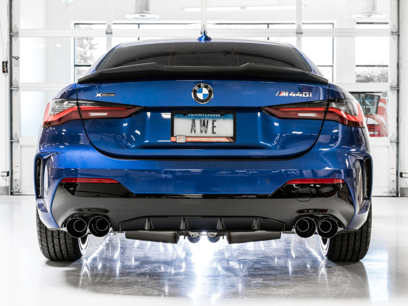 AWE Tuning 3015-43156 2019+ BMW M340i (G20) Non-Resonated Touring Edition Exhaust - Quad Diamond Black Tips
