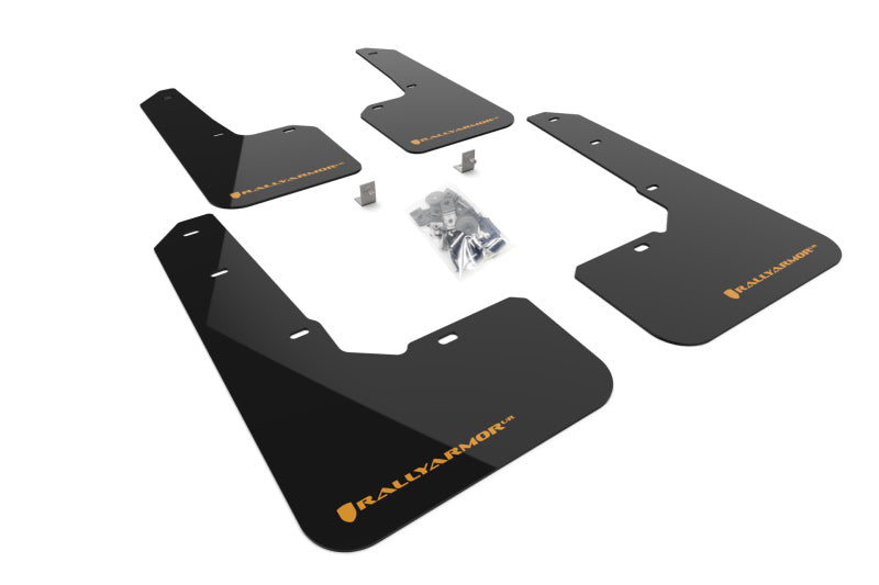 Rally Armor MF76-UR-BLK/WOR 2022 Subaru Outback Wilderness Black Mud Flap Wild Orange Logo