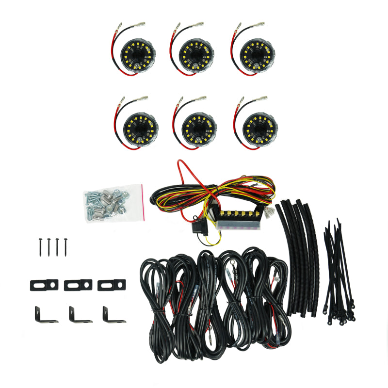KC HiLiTES 91040 Cyclone V2 LED - Rock Light - 6-Light System - Clear - 5W Flood Beam