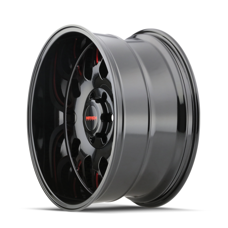Mayhem 8110-2981BTR 8110 Tripwire 20x9 / 8x165.1 BP / 0mm Offset / 130.8mm Hub Black w/ Prism Red Wheel