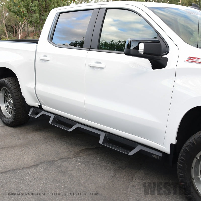 Westin 56-534685 2019 Chevrolet Silverado/Sierra 1500 (5.5ft) Drop Wheel to Wheel Nerf Step Bars - Txt Black