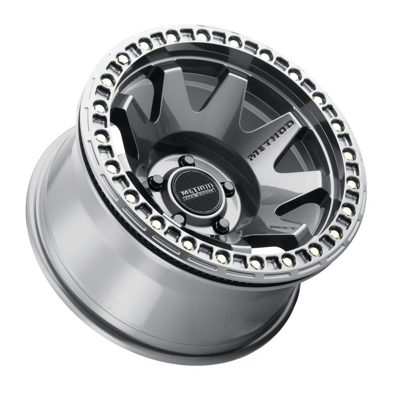 Method Wheels MR10879050844B Method MR108 17x9 -44mm Offset 5x5 71.5mm CB Gloss Titanium w/BH-H24125-38 Wheel