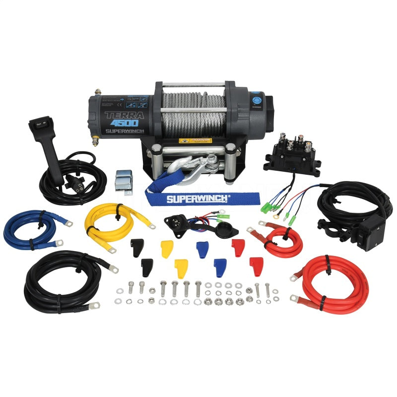Superwinch 1145260 4500 LBS 12V DC 15/64in x 50ft Steel Rope Terra 4500 Winch - Gray Wrinkle