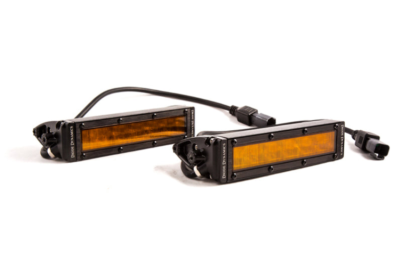 Diode Dynamics DD5044P 6 In LED Light Bar Single Row Straight SS6 - Amber Wide Light Bar (Pair)