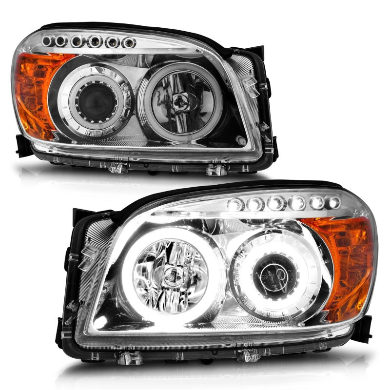 ANZO 111121 2006-2008 Toyota Rav4 Projector Headlights w/ Halo Chrome (CCFL)