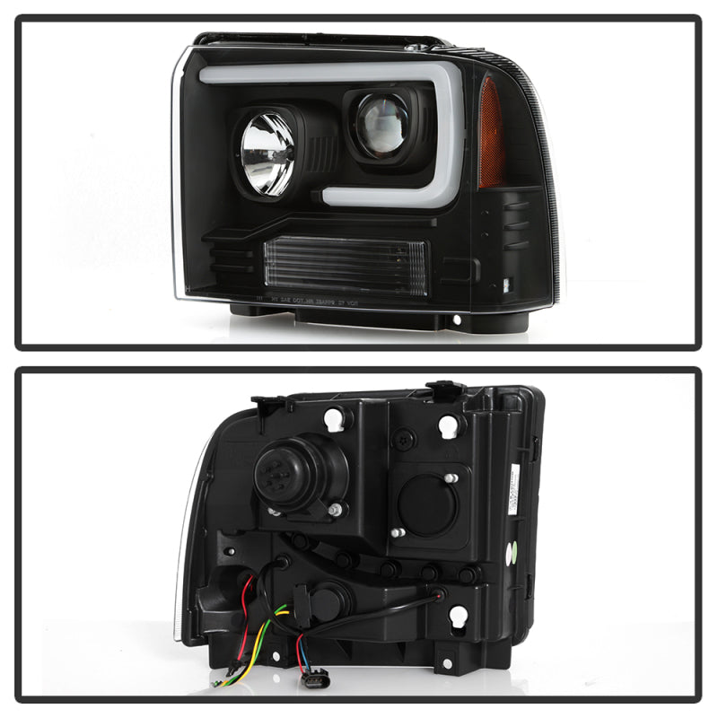 SPYDER 5087911 Spyder 05-07 Ford F250/350/450 Super Duty Projector LED Black PRO-YD-FS05V2PL-BK
