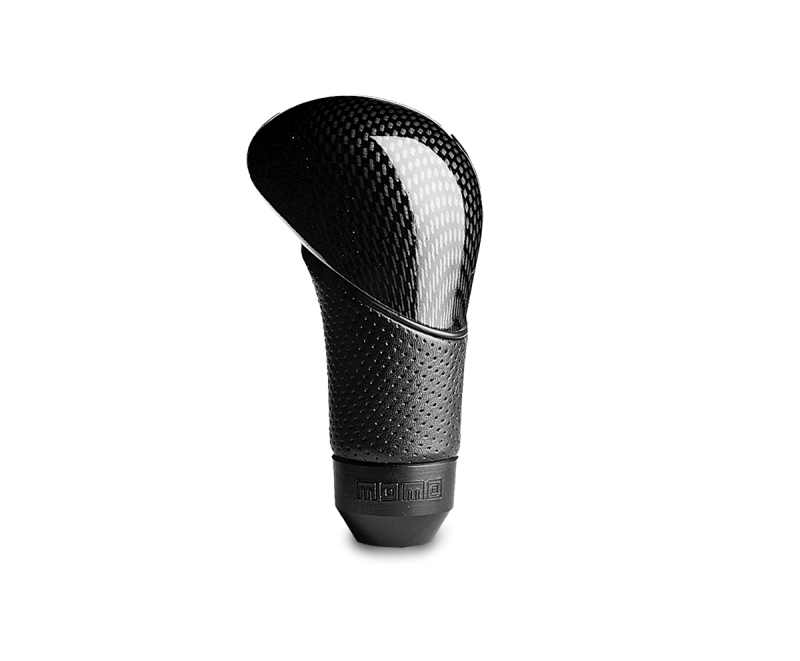 MOMO SUBKCA Momo Shadow Shift Knob - Black Airleather, Carbon Effect Insert