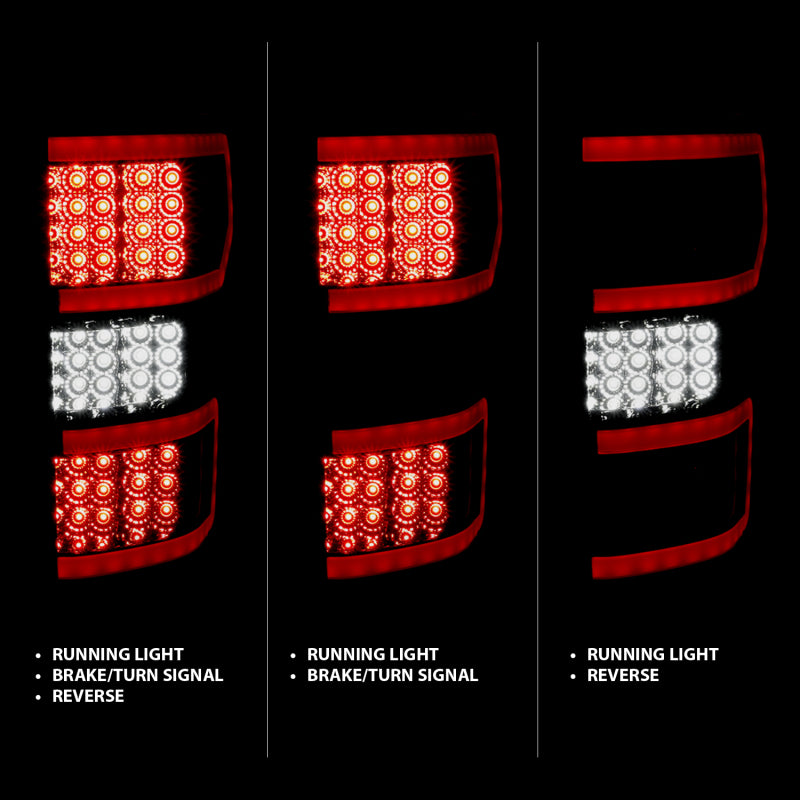 ANZO 311315 2018-2019 Ford F-150 LED Taillight Smoke (Red Light Bar) (w/ Sequential)