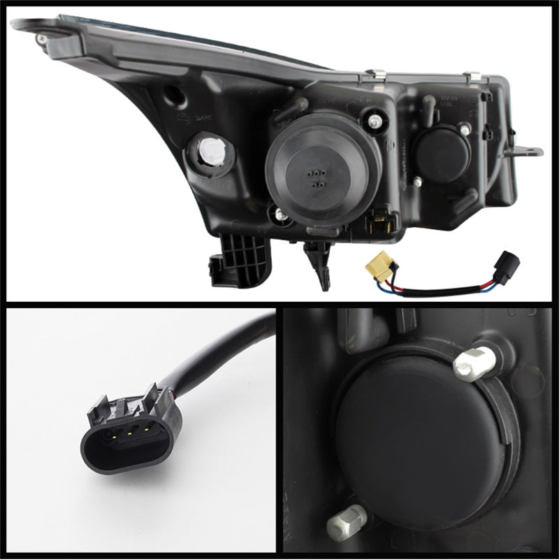 SPYDER 5074164 Spyder Chevy Cruze 11-14 Projector Headlights Light Tube DRL Blk PRO-YD-CCRZ11-LTDRL-BK