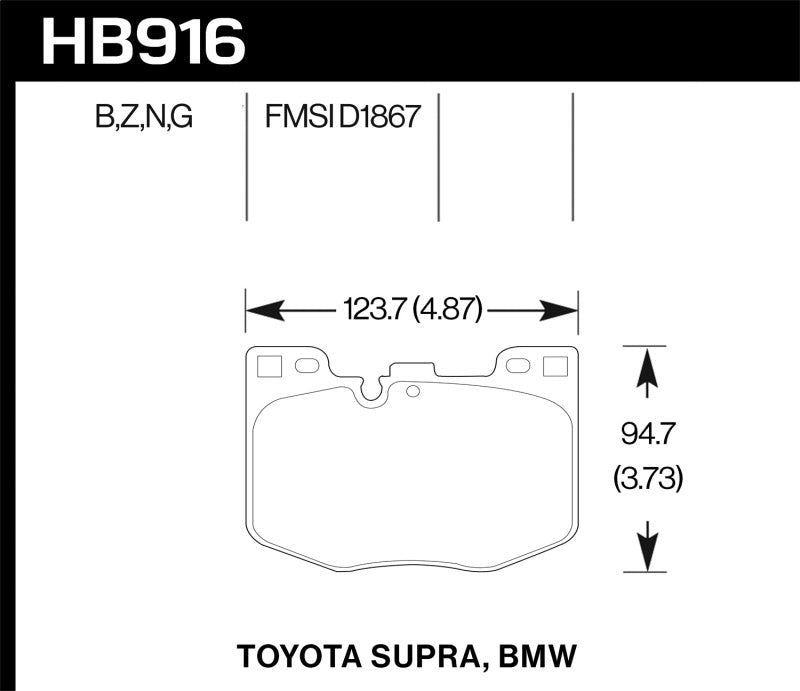 Hawk Performance HB916B.740 Hawk 2020 Toyota Supra / 19-20 BMW Z4 HPS 5.0 Front Brake Pads