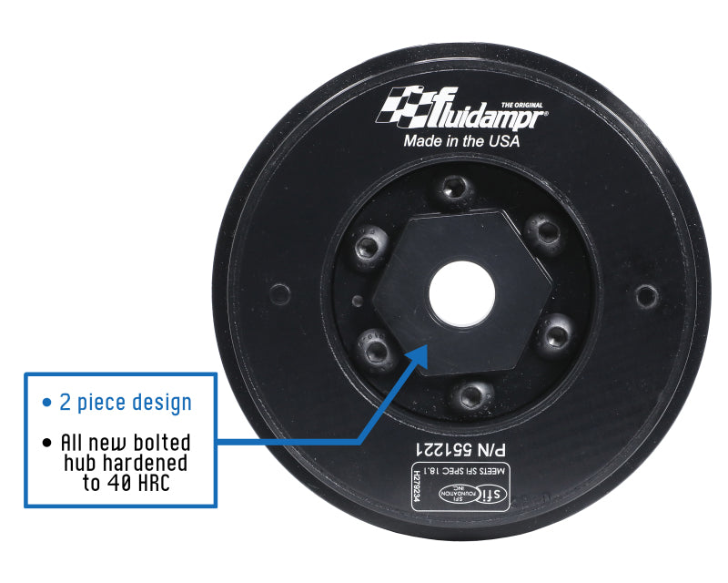 Fluidampr 551221 91-08 VW Golf/05-12 Passat B6/B7 / 03-10 Audi TT Steel Internally Balanced Damper