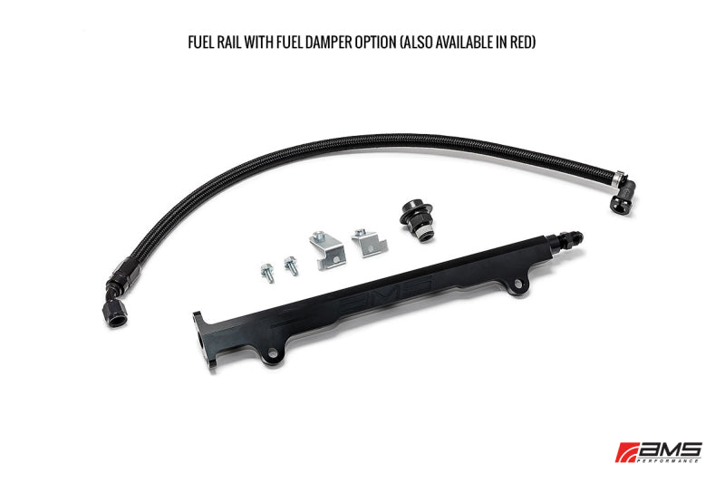 AMS AMS.04.07.0006-2 Performance 08-15 Mitsubishi EVO X CNC Machined Aluminum Fuel Rail w/Pulsation Dampener - Black