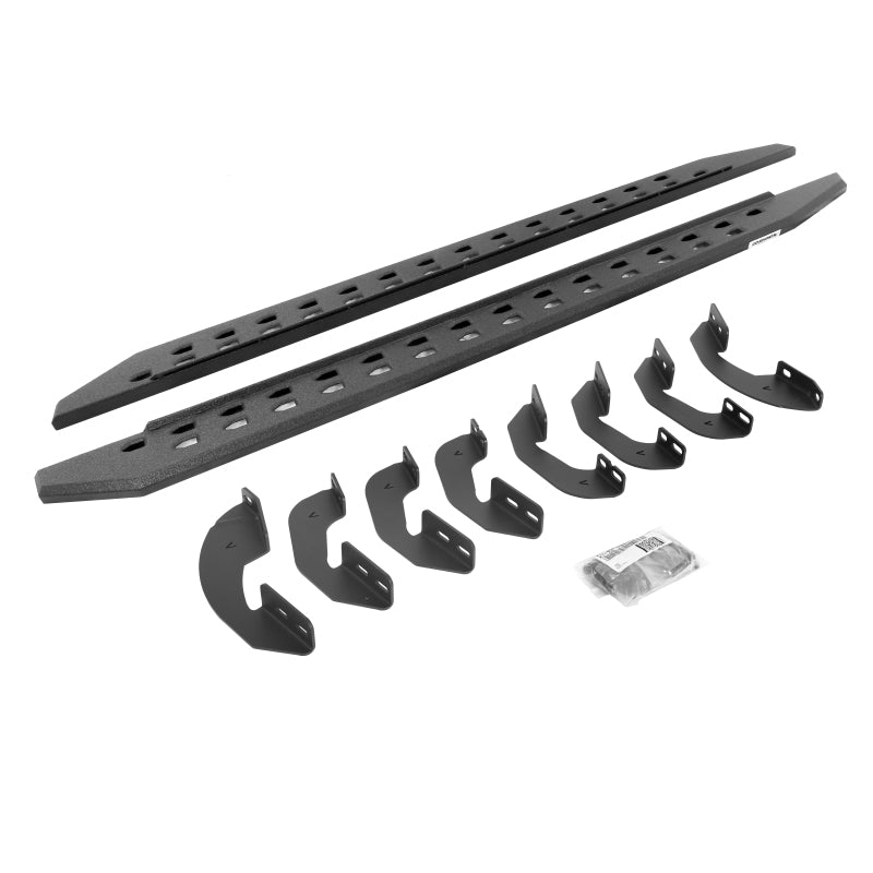 Go Rhino 69443687ST 2022 Toyota Tundra Crew Max RB20 Slim Running Board + Brackets - Bedliner Coating