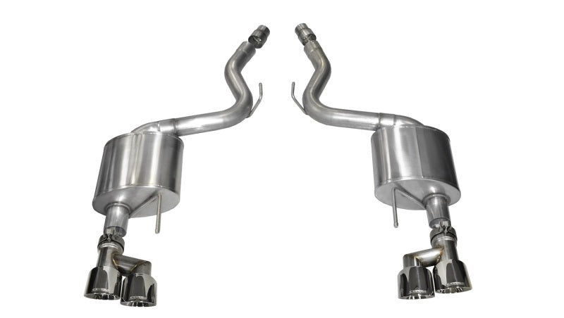 CORSA Performance 14334 Corsa 2015-2017 Ford Mustang GT 5.0 3in Axle Back Exhaust Polish Quad Tips (Sport)