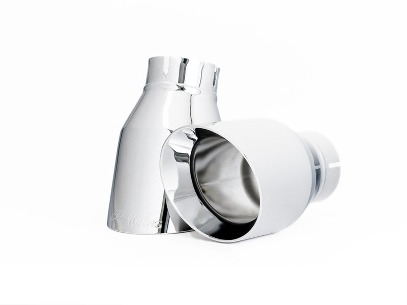 AWE Tuning 3015-32078 Audi B9 A4 Touring Edition Exhaust Dual Outlet - Chrome Silver Tips (Includes DP)