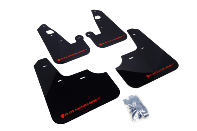 Rally Armor MF8-UR-BLK/RD 07-17 Mitsubishi Lancer Black UR Mud Flap w/ Red Logo