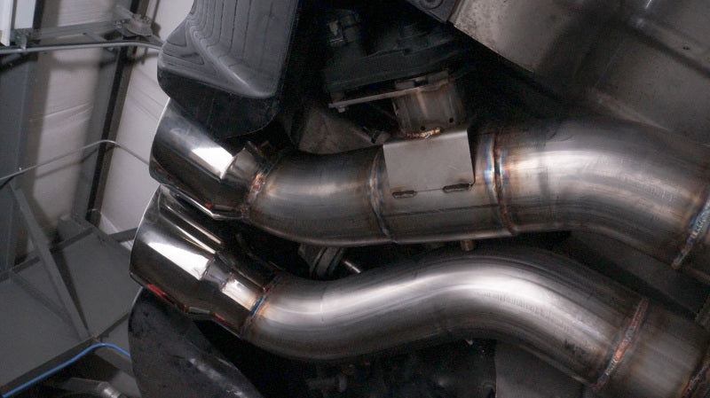 Stainless Works CTSV16MKS-PC 2016-18 Cadillac CTS-V Sedan Axleback System Dual-Mode Turbo Mufflers 4in Tips