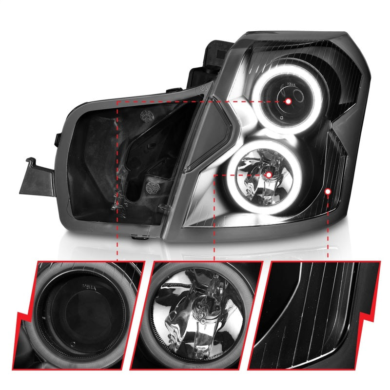 ANZO 121417 2003-2007 Cadillac Cts Projector Headlights w/ Halo Black (CCFL)