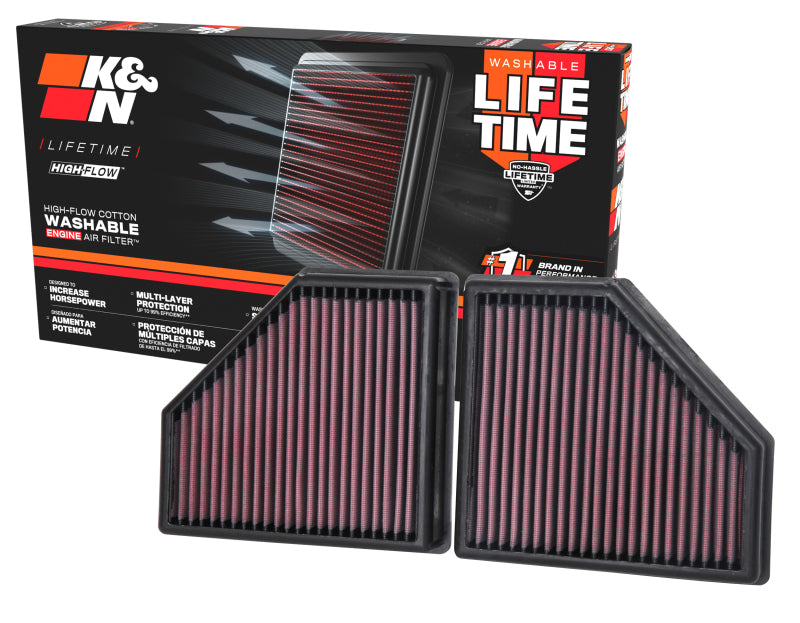 K&N Engineering 33-5086 K&N 16-19 BMW 750i L6-4.4L F/I Replacement Drop In Air Filter