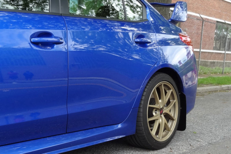Rally Armor MF32-UR-RD/WH 15-21 Subaru WRX/STI (Sedan ONLY) Red UR Mud Flap w/ White Logo