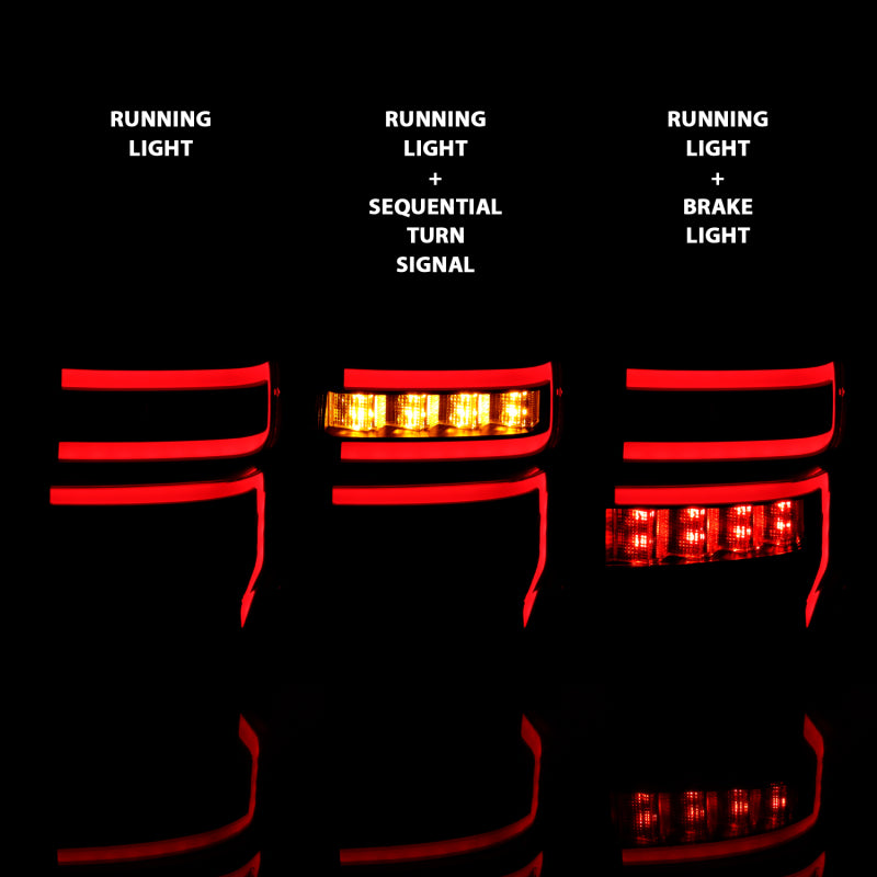 ANZO 311312 2014-2020 Toyota 4Runner T.L Black Housing Smoke Lens Red Light Bar W/Sequential