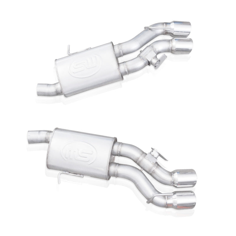 Stainless Works CTSV16MKS-FC 2016-18 Cadillac CTS-V Sedan Axleback System Dual-Mode Turbo Mufflers 4in Tips