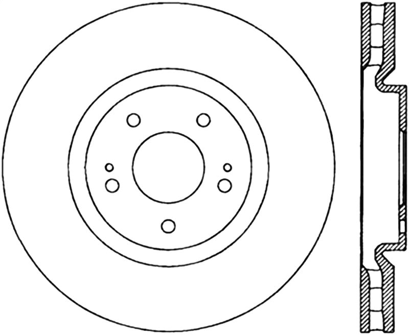 Stoptech 127.46064R StopTech Slotted & Drilled Sport Brake Rotor