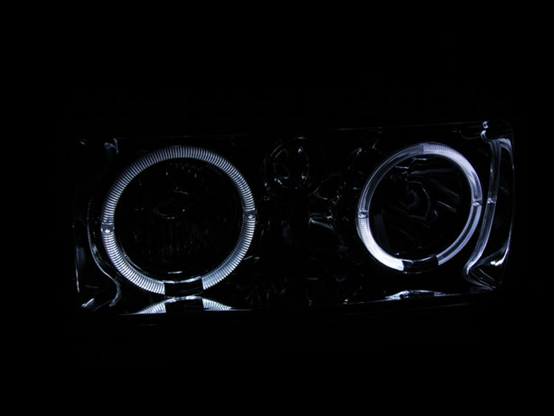 ANZO 111092 1991-1994 Toyota Land Cruiser Crystal Headlights w/ Halo Chrome