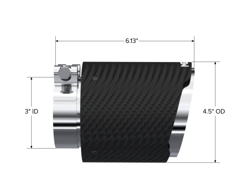 MBRP T5180CF Universal Carbon Fiber Dual Wall Tip 4.5in OD/3in Inlet/6.13in L