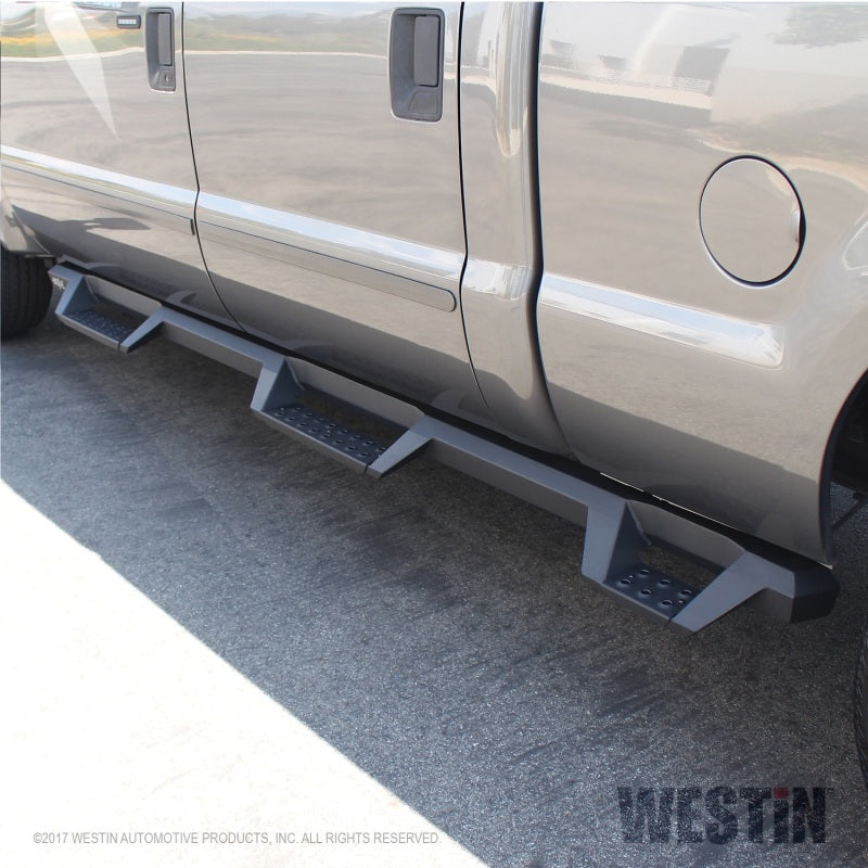 Westin 56-534015 99-16 Ford F-250/350/450/550 CC (6.75ft Bed) HDX Drop Whl to Whl Nerf Step Bars - Text Blk