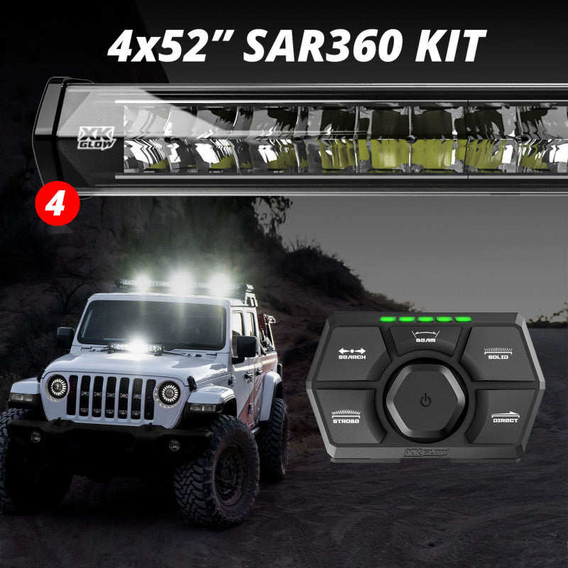 XKGLOW XK-SAR360-3333 XK Glow SAR360 Light Bar Kit Emergency Search and Rescue Light System (4) 52In