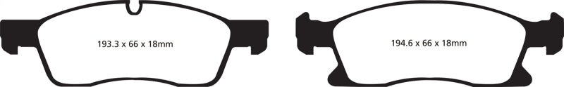 EBC DP41871R 11+ Dodge Durango 3.6 Yellowstuff Front Brake Pads