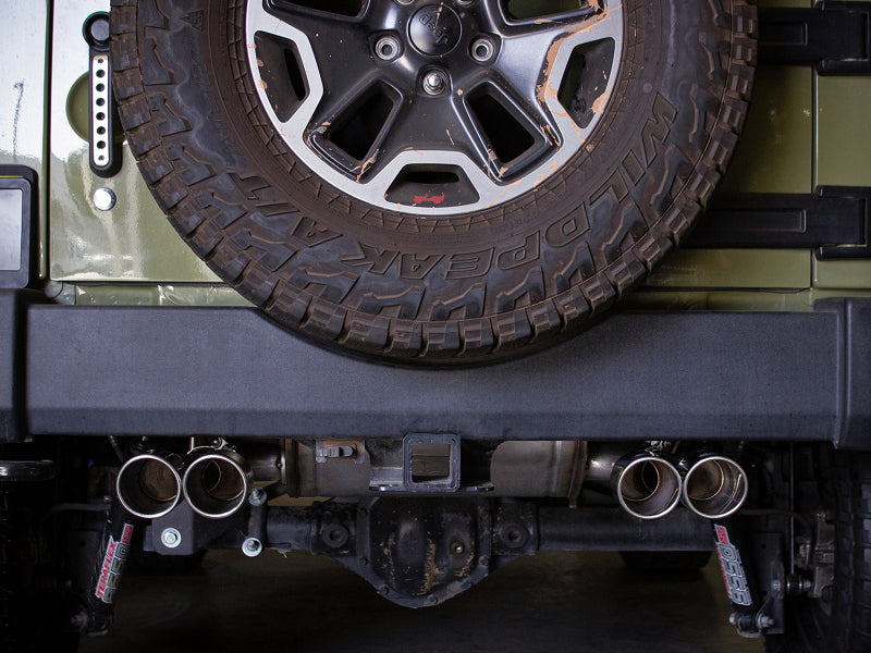 aFe 49-48086-P Rebel Series 2.5in 409 SS Axle-Back Exhaust Polished 07-18 Jeep Wrangler (JK) V6-3.6L/3.8L