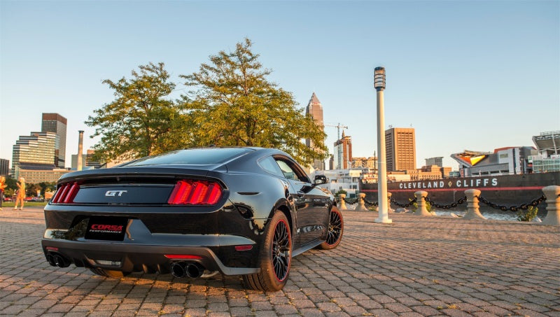 CORSA Performance 14337BLK Corsa 2015-2017 Ford Mustang GT 5.0 3in Cat Back Exhaust Black Quad Tips (Sport)