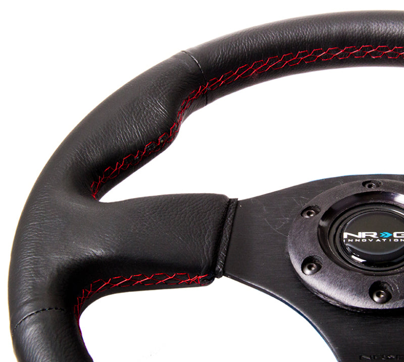 NRG RST-012R-RS Reinforced Steering Wheel (320mm) Leather w/Red Stitch
