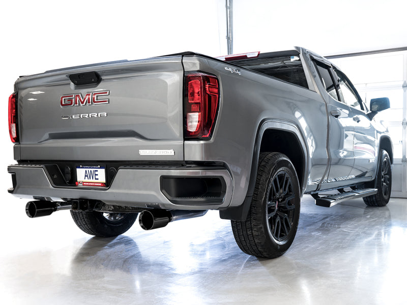 AWE Tuning 3015-33206 4th Gen GM 1500 5.3L 0FG Catback Split Rear Exit (Flat Bumper) - Dual Diamond Tips