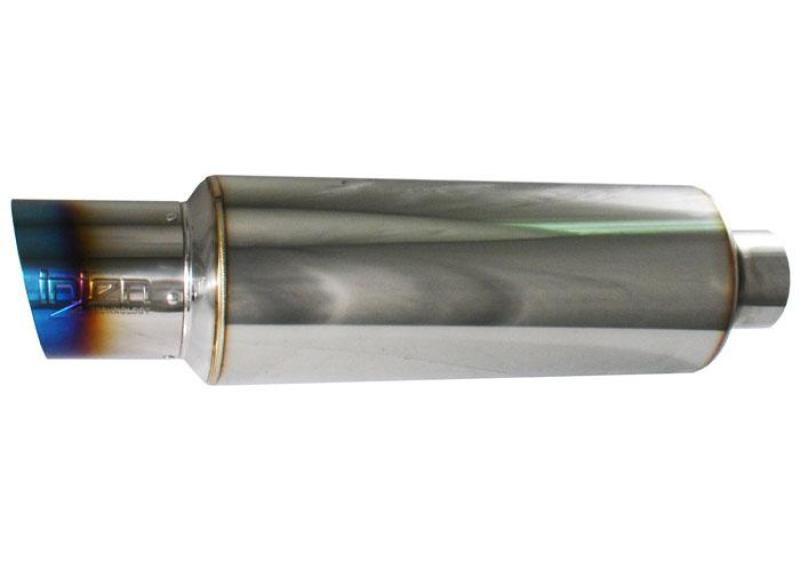 Injen SES225TT 2 3/8 Universal Muffler w/Titanium burnt rolled Tip and stainless steel resonated inner wall