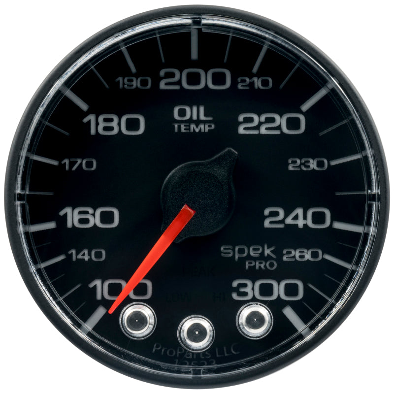 AutoMeter P322328 Autometer Spek-Pro 52.4mm 100-300 F Deg Digital Stepper Motor Oil Temp Gauge