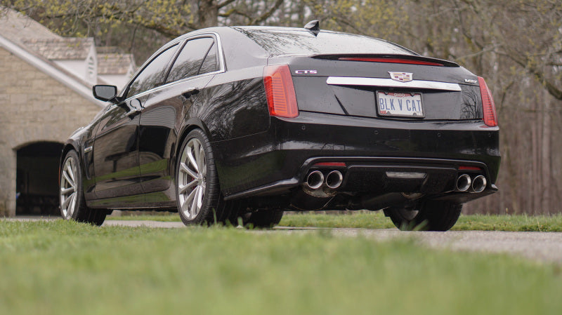 Stainless Works CTSV16MKS-FC 2016-18 Cadillac CTS-V Sedan Axleback System Dual-Mode Turbo Mufflers 4in Tips