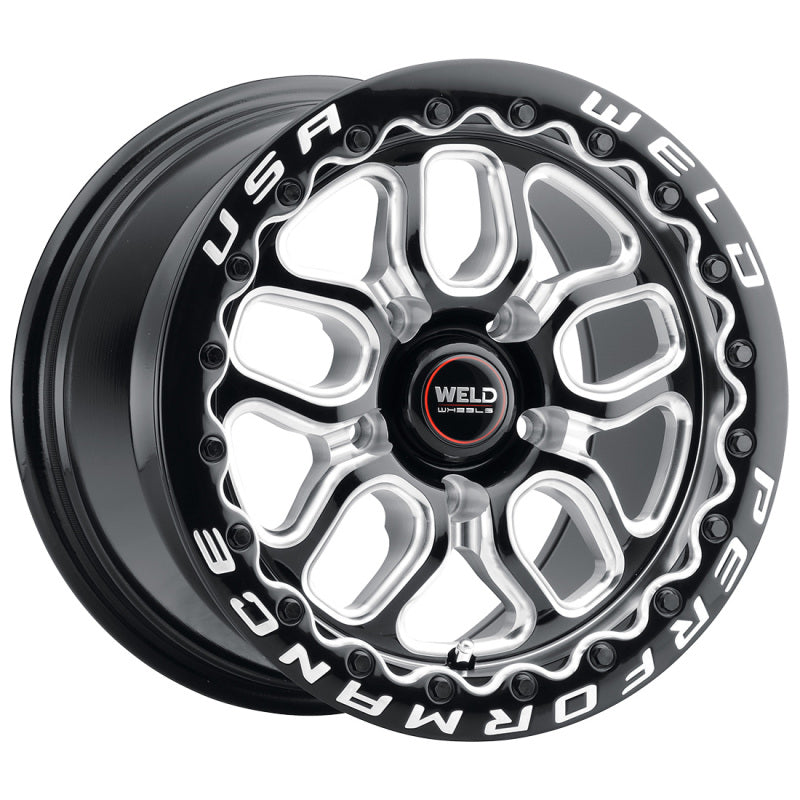 Weld S907B0022P46 Racing 15x10 Laguna Bead Lock 5x120 ET46 BS7.25 Gloss BLK MIL DIA 78.1