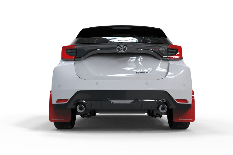 Rally Armor MF74-UR-RD/WH 20-22 Toyota GR Yaris Hatchback Red Mud Flap w/ White Logo