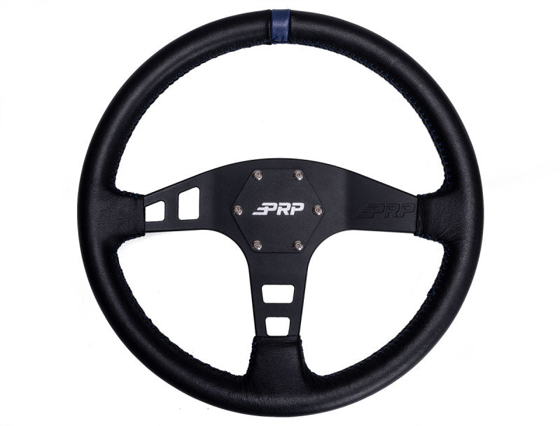 PRP Seats G211 PRP Flat Leather Steering Wheel- Blue