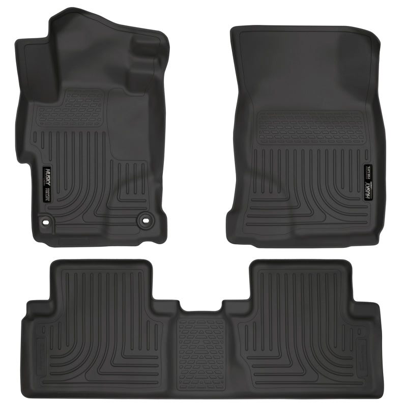 Husky Liners 99441 2014 Honda Civic Sedan WeatherBeater Black Front & 2nd Seat Floor Liners